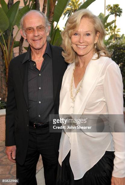 Actor Christopher Lloyd and Brenda Siemer-Scheider arrive at Smiles from the Stars: A Tribute to the Life and Work of Roy Scheider at The Beverly...