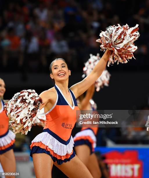 Taipans cheerleaders in action during the round one NBL match between the Cairns Taipans and the Illawarra Hawks at Cairns Convention Centre on...