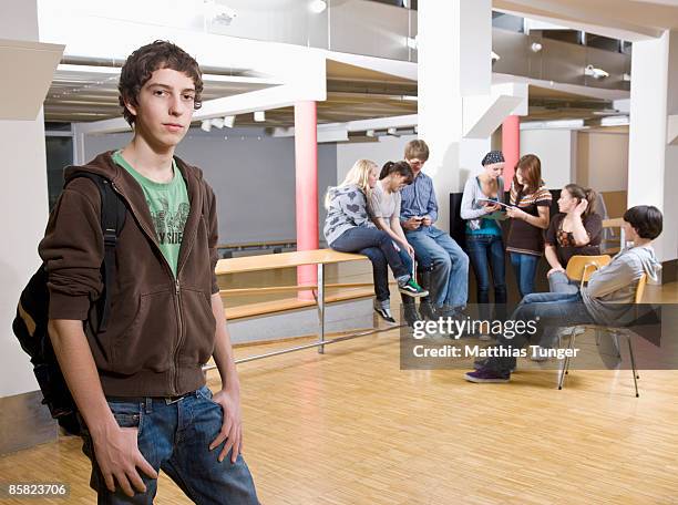 young student and group in assembly hall - samlingssal bildbanksfoton och bilder