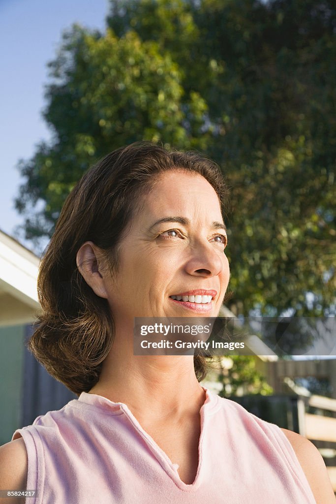 Mature Hispanic women outside, portrait