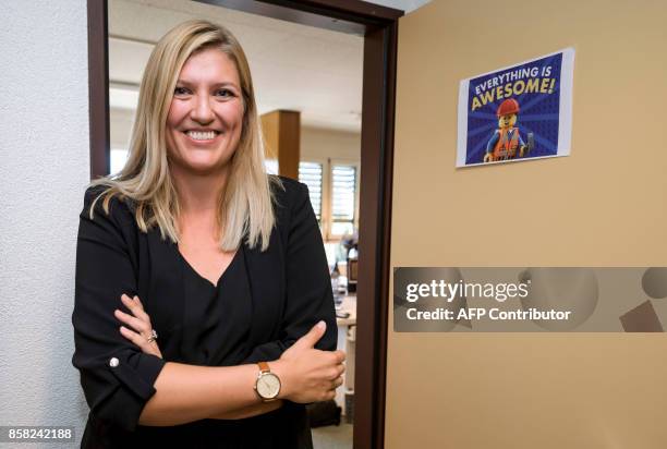 Nuclear disarmament group ICAN executive director Beatrice Fihn poses in front of her office after ICAN won the Nobel Peace Prize for its decade-long...