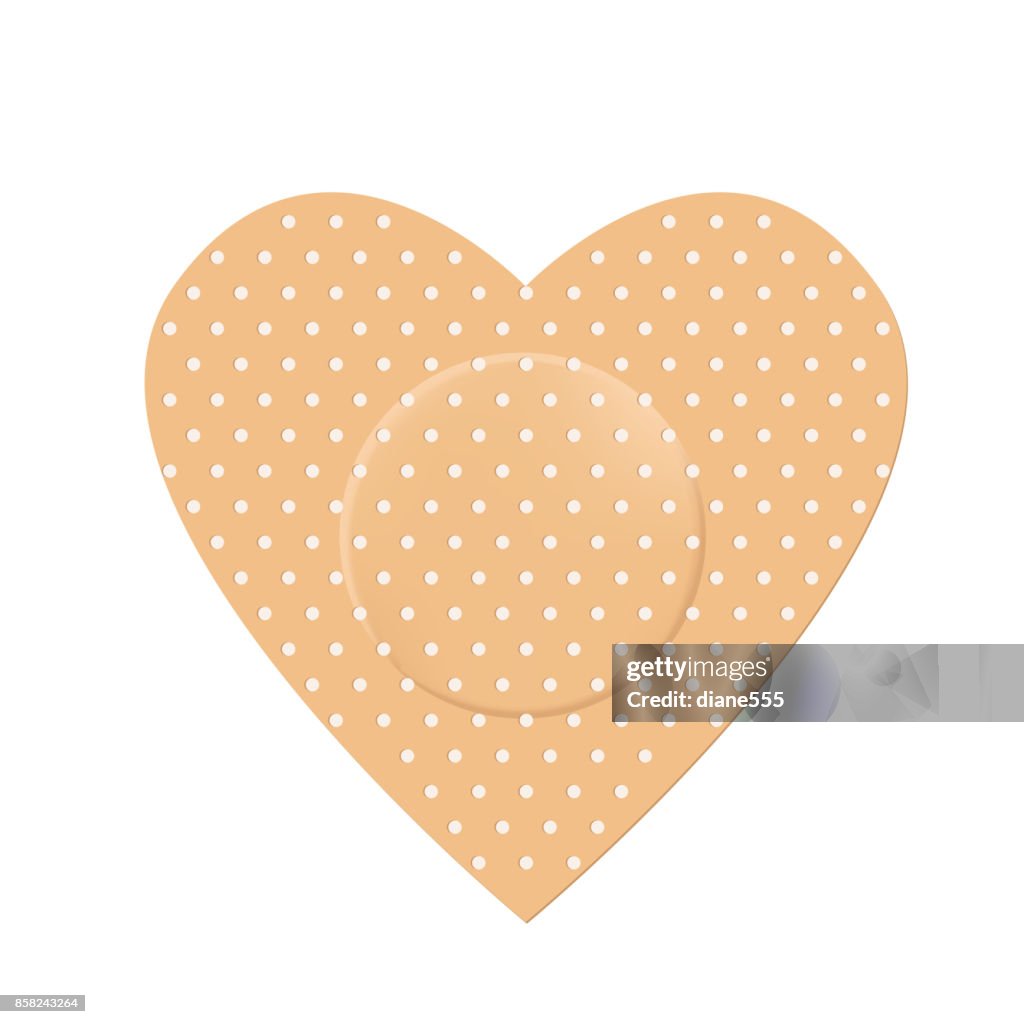 Beige Heart Shaped Adhesive Bandage