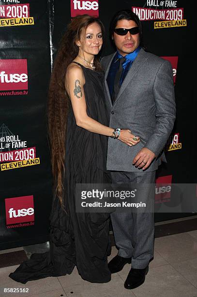 Musician Robert Trujillo of Metallica and Chloe Trujillo attend the 24th Annual Rock and Roll Hall of Fame Induction Ceremony at Public Hall on April...