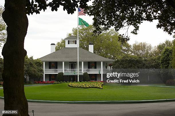 Masters Preview: Scenic view of clubhouse during pre tournament practice round on Monday at Augusta National. Augusta, GA 4/6/2009 CREDIT: Fred Vuich
