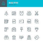Basic Office  - Thin Line Icon Set