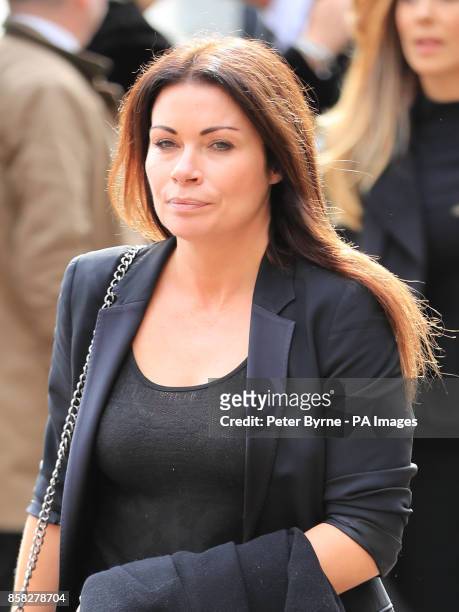 Alison King arriving at Salford Cathedral for the funeral service of Coronation Street actress Liz Dawn.