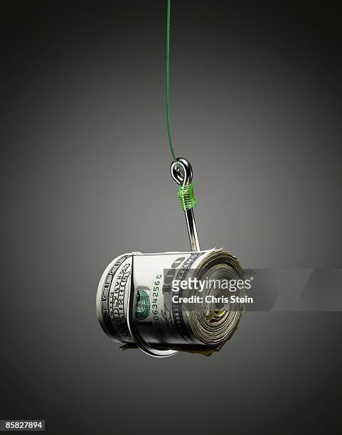 money baited on a hook. - chris dangerous stock pictures, royalty-free photos & images