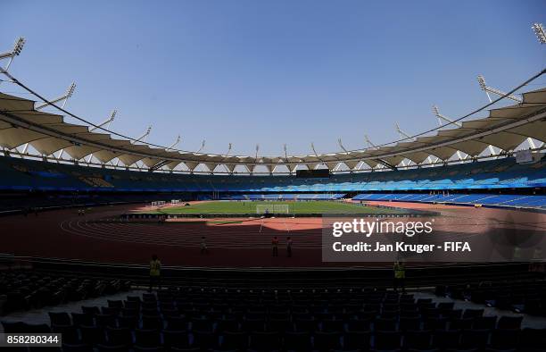 General stadium view ahead of the FIFA U-17 World Cup India 2017 group A match between Colombia and Ghana at Jawaharlal Nehru Stadium on October 6,...