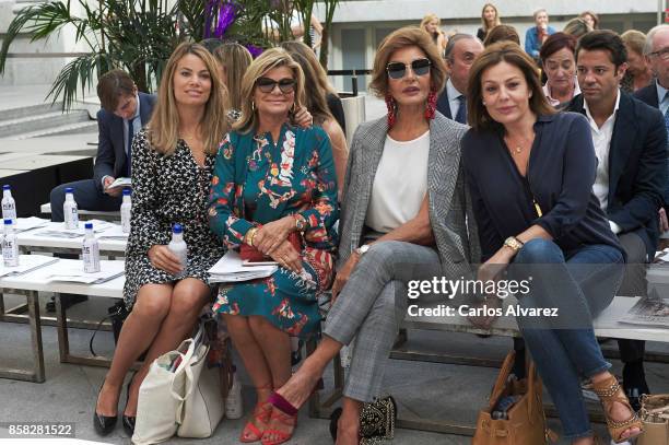 Carla Goyanes, Cari Lapique, Nati Abascal and Nuria Gonzalez attend 'The Petite Fashion Week' at the Cibeles Palace on October 6, 2017 in Madrid,...