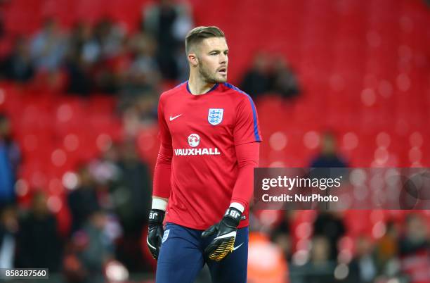 England's Jack Butland during warm up before the FIFA World Cup Qualifying - European Region - Group F match between England and Slovenia at Wembley...