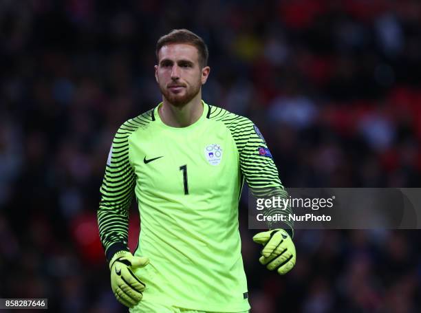 Jan Oblak of Slovenia during FIFA World Cup Qualifying - European Region - Group F match between England and Slovenia at Wembley stadium, London 05...