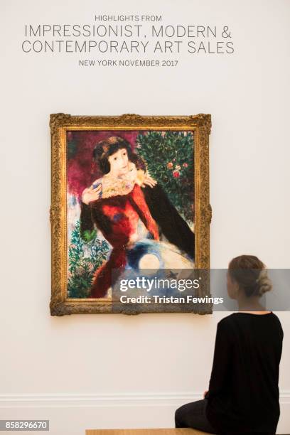 Chagall's Les Amoureux goes on view as part of Sotheby's Contemporary Impressionist New York TRAVEX highlights preview at Sotheby's on October 6,...