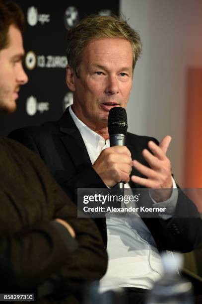 Jonathan Cavendish speaks at the 'Breathe' press conference during the 13th Zurich Film Festival on October 6, 2017 in Zurich, Switzerland. The...