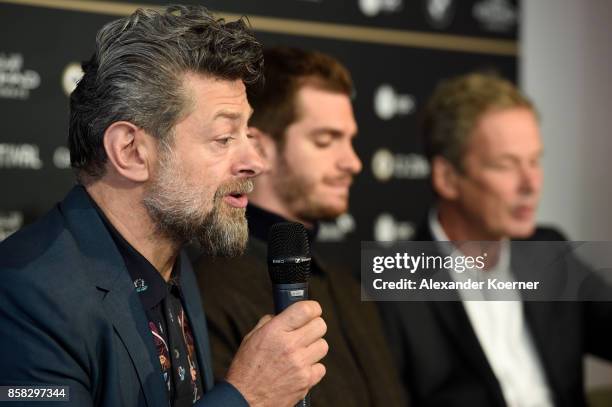 Andy Serkis speaks at the 'Breathe' press conference during the 13th Zurich Film Festival on October 6, 2017 in Zurich, Switzerland. The Zurich Film...