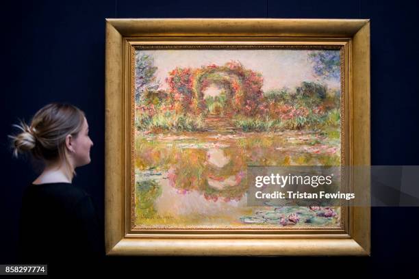 Claude Monet's Les Arceaux de roses, Giverny goes on view as part of Sotheby's Contemporary Impressionist New York TRAVEX highlights preview at...