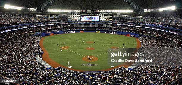 General view of Rogers Centre as the Toronto Blue Jays face the Detroit Tigers during their MLB game at the Rogers Centre April 6, 2009 in Toronto,...