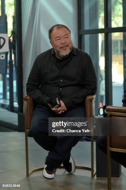 Ai Weiwei attends Build series to discuss "Human Flow" at Build Studio on October 6, 2017 in New York City.