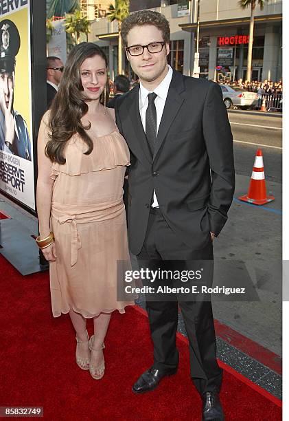 Actress Lauren Miller and actor Seth Rogen arrive at the premiere of Warner Bros. Pictures' "Observe and Report" held at the Grauman's Chinese...