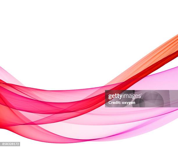 abstract red line, wave  isolated on white background - flowing silk stock-fotos und bilder