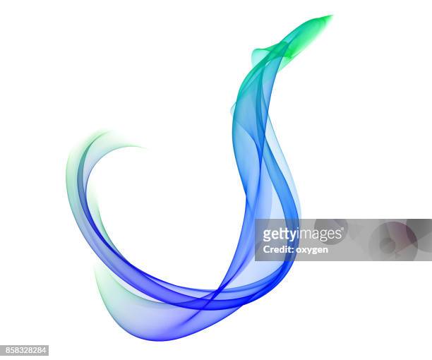 abstract blue element, wave, isolated on white background - magic swirl stock pictures, royalty-free photos & images