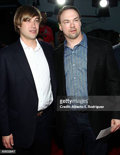 Director Jody Hill and Legendary Pictures' Thomas Tull arrive at the premiere of Warner Bros. Pictures' "Observe and Report" held at the Grauman's...