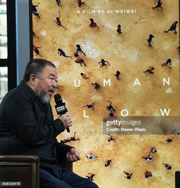 Artist Ai Weiwei visits Build to discuss his documentary "Human Flow" at Build Studio on October 6, 2017 in New York City.