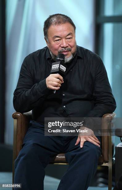Artist Ai Weiwei visits Build to discuss his documentary "Human Flow" at Build Studio on October 6, 2017 in New York City.
