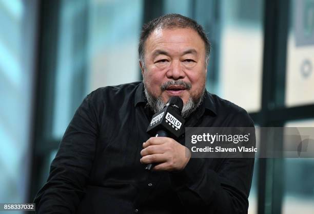 Artist Ai Weiwei visits Build to discuss his documentary "Human Flow" at Build Studio on October 6, 2017 in New York City.