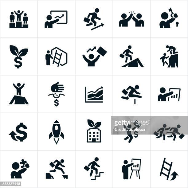 business growth icons - effort stock illustrations