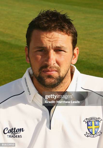 Stephen Harmison of Durham CCC looks on during the Durham CCC Photocall at The Riverside on April 7, 2009 in Chester-le-Street, England.