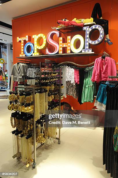 General view on April 1, 2009 of the Top Shop flagship store during the Topshop /Topman preview VIP shopping event on Broadway in New York City,USA.