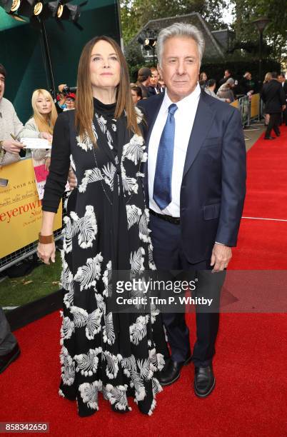 Lisa Hoffman and Dustin Hoffman attend the Laugh Gala and UK Premiere of "The Meyerowitz Stories" during the 61st BFI London Film Festival on October...