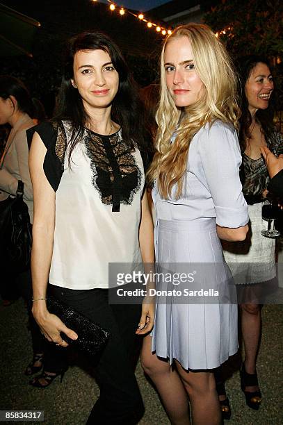 Actress Shiva Rose and Elizabeth Gesas attend the Lake Bell And Nathan Turner Host Dinner For Designer Lyn Devon on April 6, 2009 in West Hollywood,...