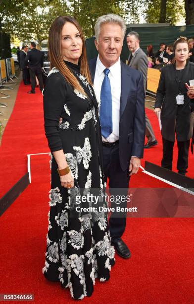 Lisa Hoffman and Dustin Hoffman attend the Laugh Gala & UK Premiere of "The Meyerowitz Stories" during the 61st BFI London Film Festival at...