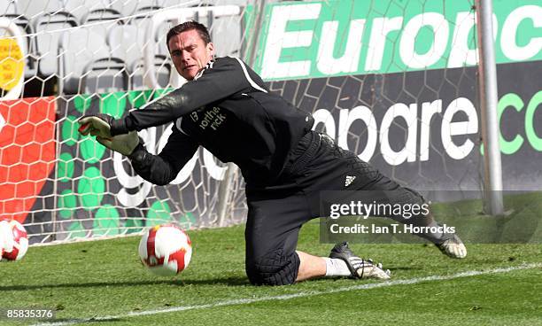 Steven Harper during the Newcastle United open day team training session at St James' Park on April 07, 2009 in Newcastle-upon-Tyne, England.