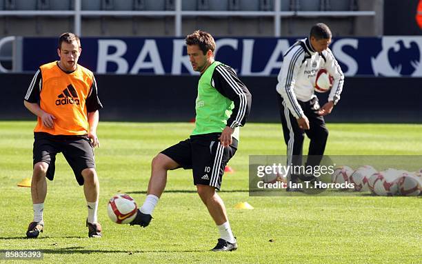 Michael Owen during the Newcastle United open day team training session at St James' Park on April 07, 2009 in Newcastle-upon-Tyne, England.