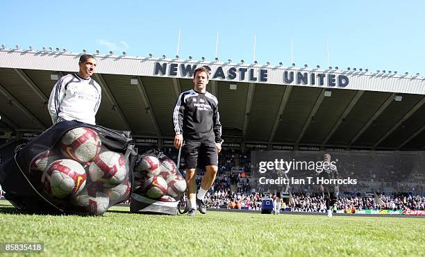 Michael Owen during the Newcastle United open day team training session at St James' Park on April 07, 2009 in Newcastle-upon-Tyne, England.