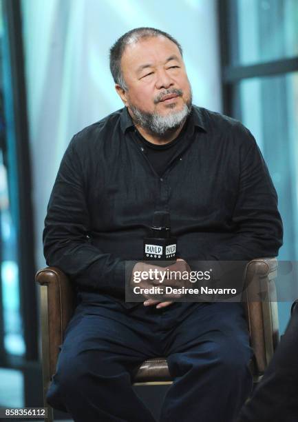 Artist Ai Weiwei attends Build to discuss 'Human Flow' at Build Studio on October 6, 2017 in New York City.