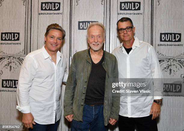 Producer Oren Koules, actor Tobin Bell and producer Mark Burg visit Build to discuss "Jigsaw" at Build Studio on October 6, 2017 in New York City.