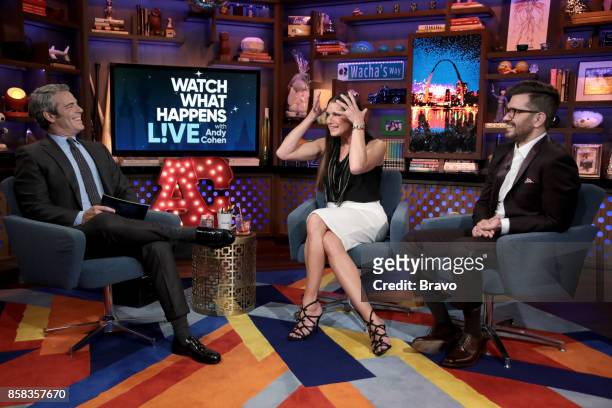 Episode 14158 -- Pictured: Andy Cohen, Brooke Shields, Andy Grammer --