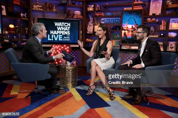 Episode 14158 -- Pictured: Andy Cohen, Brooke Shields, Andy Grammer --