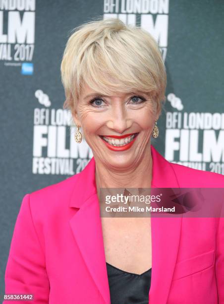 Emma Thompson attends the Laugh Gala & UK Premiere of "The Meyerowitz Stories" during the 61st BFI London Film Festival on October 6, 2017 in London,...