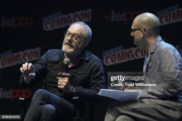 Liam Cunningham and Dominic Patten onstage at "The World of Philip K. Dick" - The Man in the High Castle and Philip K. Dick's Electric Dreams Panel...