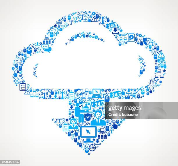 download cloud tech support vector icon pattern - computer technician server screen stock illustrations