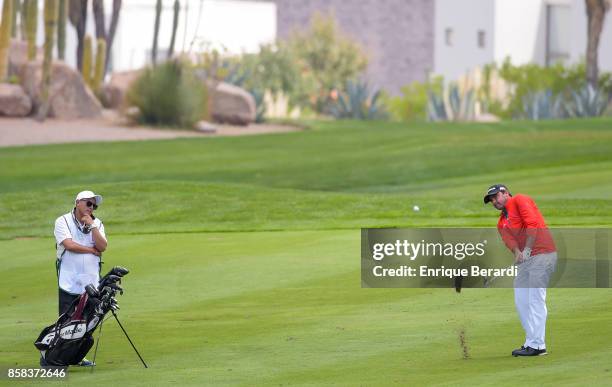 Armando Saavedra of Argentina hits a shot on the fifth hole during the second round of the PGA TOUR Latinoamérica San Luis Championship at La Loma...