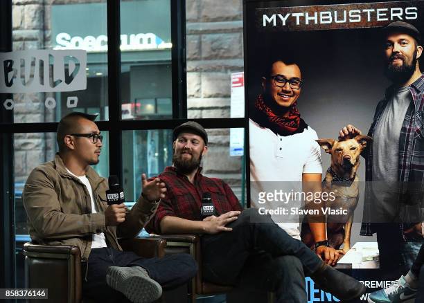 Jon Lung and Brian Louden visit Build to discuss "MythBusters" at Build Studio on October 6, 2017 in New York City.