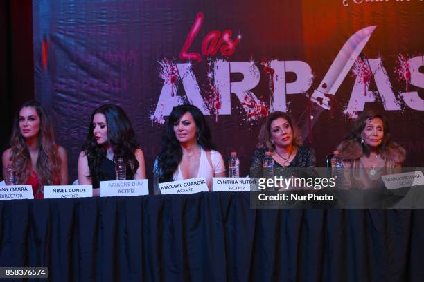 Ninel Conde, Ariadne Diaz, Maribel Guardia, Cynthia Klitbo and Maria Victoria attends at 'Arpias' press conference to announce the launching of the...