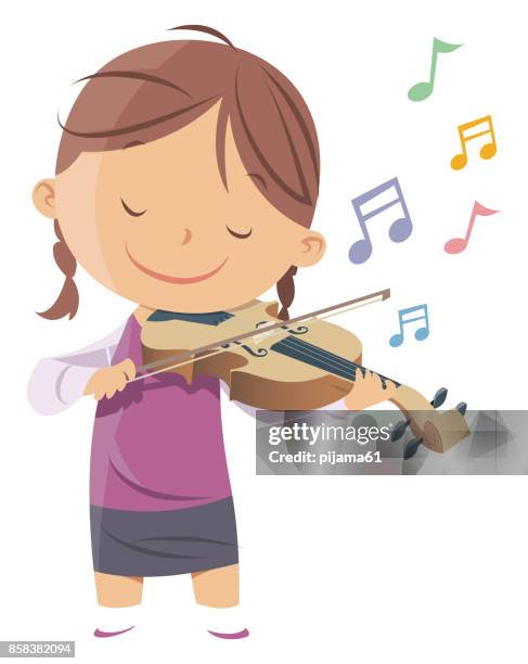 little violinist - children theater stock illustrations