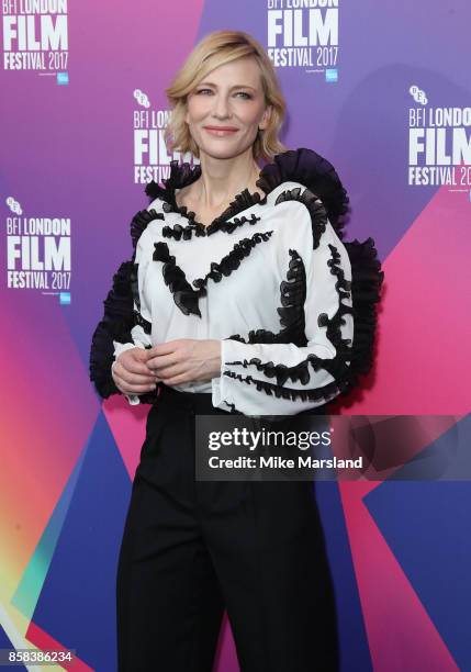 Cate Blanchett attends the LFF Connects: Julian Rosefeldt & Cate Blanchett event at the 61st BFI London Film Festival on October 6, 2017 in London,...