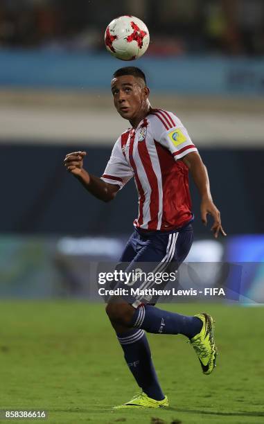 Roberto Fernandez of Paraguay in action during the FIFA U-17 World Cup India 2017 group B match between Paraguay and Mali at Dr DY Patil Cricket...